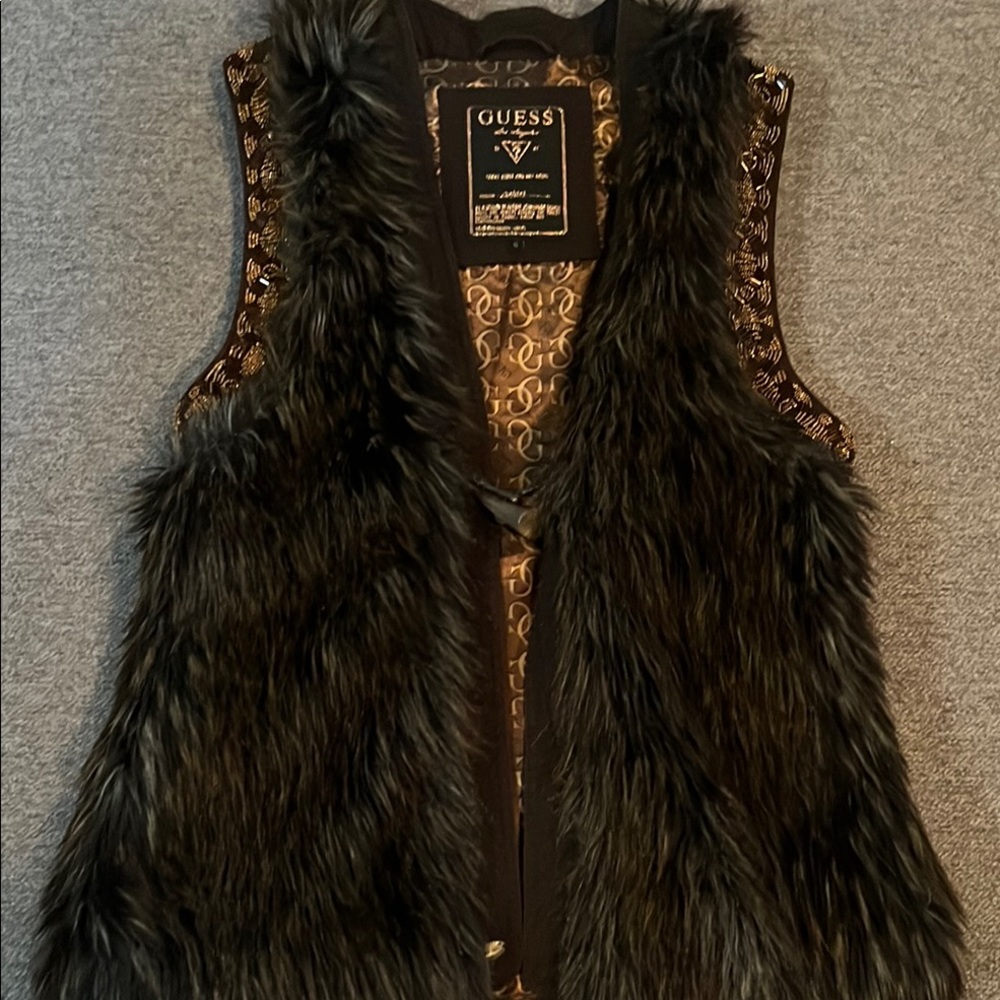 Guess Luxurious Faux Fur Vest